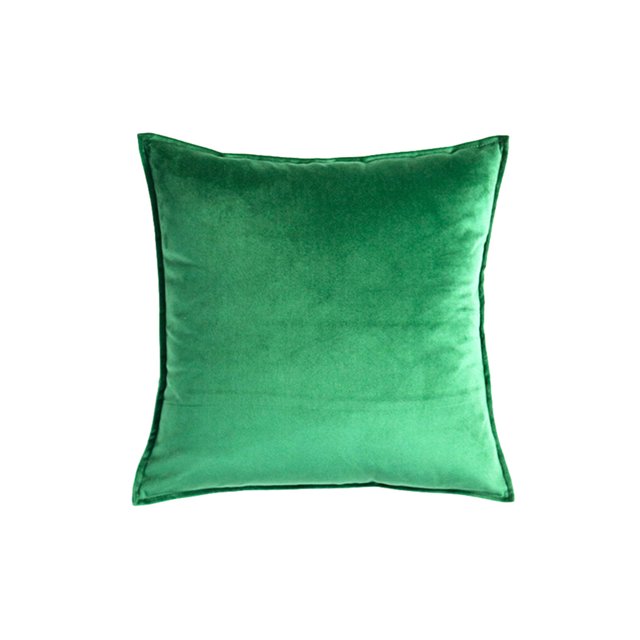 Seat Cushion Cover Solid Color Velvet Replacement Soft Decorative Reusable Zipper Sofa Pillow Case Accessories Green 50x50cm