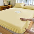 thumbnail image 1 of Cagogo Fitted Sheet Set, Non Slip Double Bed Sheet 200x150cm with Pillowcases, All Inclusive Mattress Protector Cover, Soft Polyester Fiber Bedding for Sleeping Home Hotel, 1 of 6