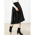 thumbnail image 2 of INSPIRE CHIC Jupe Midi Évasée Plissée en Velours à Taille Haute Élastique pour Femme, 2 of 6