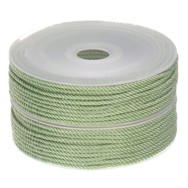 Unique Bargains 2 Pack Twisted Nylon Twine Thread Beading Cord 2mm 13M/43 Feet Extra Strong Braided Nylon String, Turquoise Green