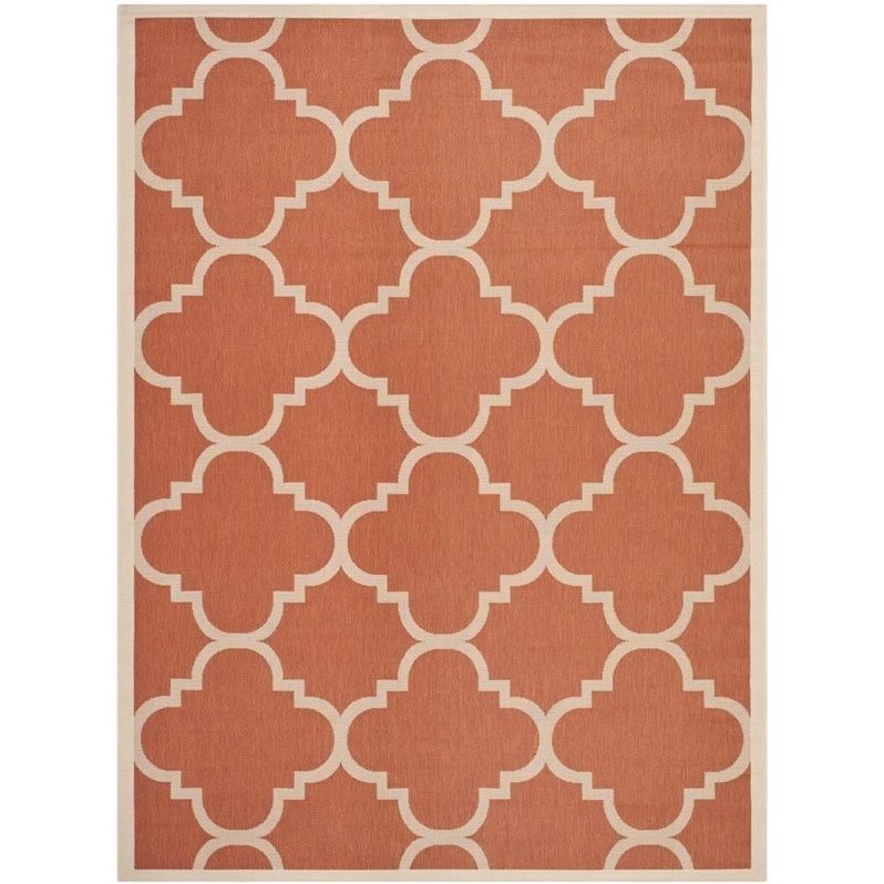 Safavieh Courtyard Terracotta Indoor Outdoor Rug - 6'7" x 9'6"
