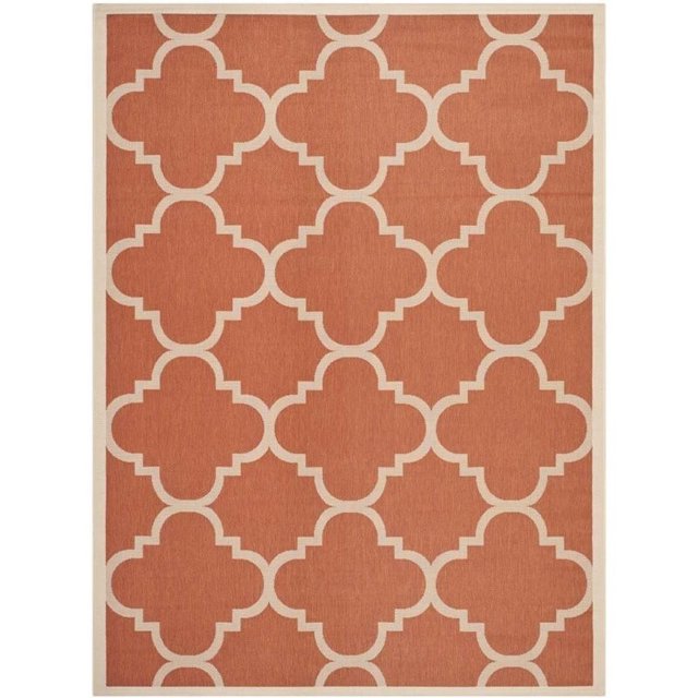 Safavieh Courtyard Terracotta Indoor Outdoor Rug - 6'7" x 9'6"
