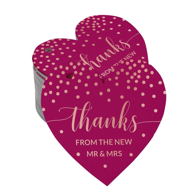 Inkdotpot Real Rose Gold Foil Thanks From The New Wedding Tags Favor Hang Paper Tags 100 Pieces