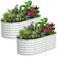 thumbnail image 4 of Yiwa Large Raised Garden Bed, 8x2x1 ft Outdoor Planter Box Kit with Galvanized Steel and Open Base Design, 4 of 8