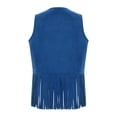 thumbnail image 2 of Zaldita Gilet Western Cowboy Rétro Cowgirl Hippie à Franges pour Enfants Rivets Sans Manches Veste Gilet Bleu 16, 2 of 6