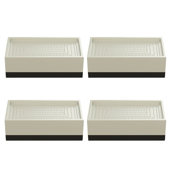Lot de 4 Patins de Pieds pour Laveuse Carrés, Patins Anti-Vibration Antidérapants, Réduction des Chocs et du Bruit, Hauteur Ajustable, pour Laveuse, Sécheuse, Réfrigérateur, Meubles, Électroménagers
