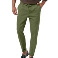 thumbnail image 1 of Birdeem Mens Pants Mens Fashion Drawstring Elastic Waist Solid Color Casual Length Pants, 1 of 1