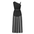 thumbnail image 4 of RUNQHUI Jupe Longue en Tulle Brillante Sans Manches pour Filles, Robe de Danse Noire 8, 4 of 6