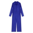 thumbnail image 3 of Eandarui Combinaisons pour Femmes à Manches Longues Mode Combinaison à Boutons Décontractée Couleur Unie Col Rabattu Salopettes Bleu P, 3 of 7