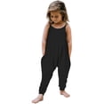 thumbnail image 2 of Girls Jumpsuit Sleeveless Rompers for Girls Loose Casual Rompers with Pockets Clothes for Girls 4T, 2 of 6