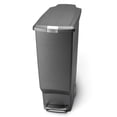 thumbnail image 1 of Simplehuman 40 Liter / 10.6 Gallon Slim Trash Can, Kitchen Step Trash Can With Secure Slide Lock, Gray Plastic, 1 of 4