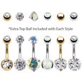 thumbnail image 2 of BodyJ4You 6PCS Belly Button Rings 6 Replacement Balls 14G Goldtone Steel Clear CZ Navel Body Jewelry, 2 of 6