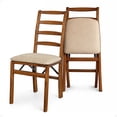 thumbnail image 1 of MECO Stakmore Shaker Ladderback Upholstered Seat Folding Chairs, Cherry (2 Pack), 1 of 9