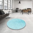 thumbnail image 4 of Ahgly Tapis d'Intérieur Lavable en Machine Carré Transitionnel Bleu Diamant Bleu, 6 Pieds Carré, 4 of 7