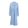 thumbnail image 1 of Dalazy Women Spring Front Open Casual Style Sleepwear Girls Simple Long Sleeve Sleep Robe Home Pajama Clothing Blue S, 1 of 6