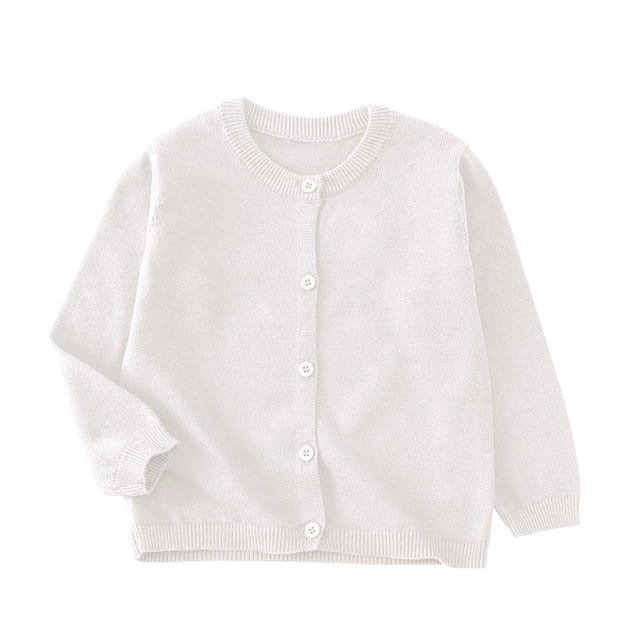 LOVZFMLL Chandails pour Tout-Petits Garçons Filles, Tricot Douillet Uni en Pur Coton Décontracté à Boutons devant, Col Ras du Cou, Manches Longues, Haut Chandail, Vêtements d'Automne 3-4 Ans Vêtements Garçons Filles