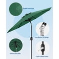 thumbnail image 3 of 9FT Heavy-Duty Patio Umbrella with Push Button Tilt & Crank -UV Protection Waterproof Outdoor Umbrella, 8 Ribs Wind Resistant for Pool Deck, Garden, Backyard, 3 of 7