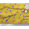 thumbnail image 2 of Soimoi Silk Fabric Dot,Leaves & Periwinkle Floral Fabric Prints By Yard 42 Inch Wide, 2 of 3