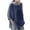 Navy, variant on Plus Size Tops for Women Cotton Linen Casual Solid Color Crewneck Tshirts Three Quarter Length Sleeve Loose Comfy Tee Tops