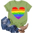 thumbnail image 2 of JIRNDf T-Shirt pour Femmes Hauts Tendance Été Imprimé Floral Col Rond Décontracté Manches Courtes Confortable Élégant Mignon T-Shirts Graphiques pour Femmes Chemises Vert P, 2 of 4