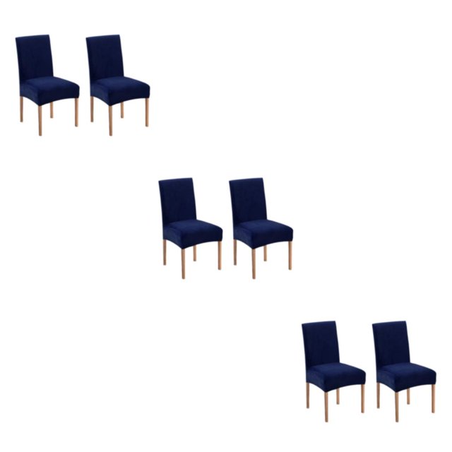 Redempat 2pieces Scratch-resistant Velvet Dining Chair Covers - High-end Texture Wear-resistant Dining Room Navy 2 pcs 3Set