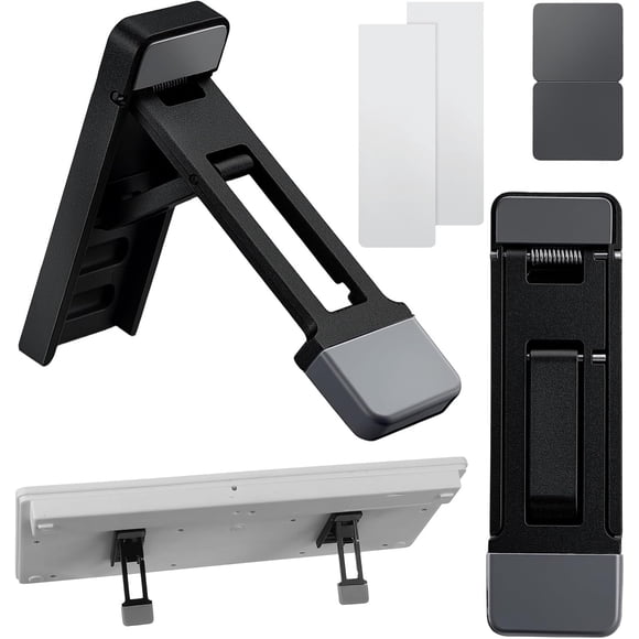 2 Pack Foldable Keyboard Riser Stand, Adjustable Mini Laptop Feet with Three Tilt Angles and Anti-Slip Pads, Black