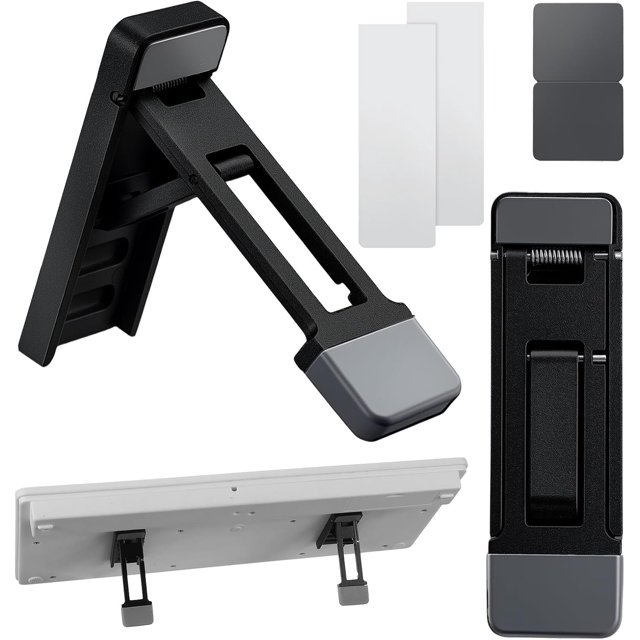 2 Pack Foldable Keyboard Riser Stand, Adjustable Mini Laptop Feet with Three Tilt Angles and Anti-Slip Pads, Black