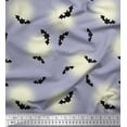 thumbnail image 1 of Soimoi Rayon Fabric Moon & Bat Halloween Print Fabric by The Yard 56 Inch Wide, 1 of 3