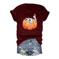 thumbnail image 1 of T-shirt Décontracté à Manches Courtes pour Femme avec Imprimé Graphique d'Halloween, Col Rond, pour le Printemps et l'Été, Activités Extérieures et Usage Quotidien, 1 of 2