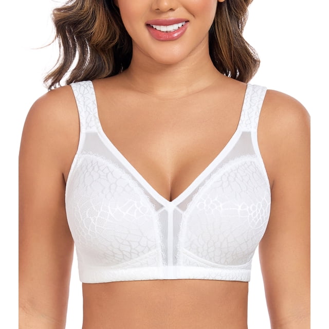 Curyon Women's Minimizer Bra Comfort Non Padded Wireless Full Figure Plus Size Bras,42G