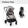 thumbnail image 2 of INFANS 2 in 1 Baby Stroller, Convertible Stroller with Bassinet Reversible Seat Adjustable Backrest Canopy One Hand Fold, Compact Toddler Pushchair for Kids Infants Newborns 0-36 Months, 2 of 8