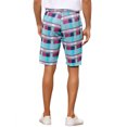 thumbnail image 3 of INSPIRE CHIC Men's Shorts Plaid Pattern Straight Fit Comfort Flat Front Checked Shorts 38 Blue Red, 3 of 6