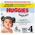 thumbnail image 1 of Huggies Snug & Dry Baby Diapers, Size 4 (20-32 lbs), 180 Count, 1 of 7