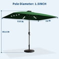 thumbnail image 2 of Garvee 10' x 6.5' Solar Patio Umbrella,Table Umbrella ,Crank & Push Button Tilt, 6 Sturdy Ribs,Green, 2 of 8