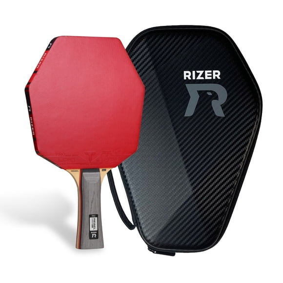 RIZER Rebel Carbon ALC Professional Ping Pong Paddle with Hard Racket Case | 7-Ply Carbon Arylate, Offensive 2.1mm, Competition Ping Pong Racket, Racquet