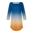 thumbnail image 4 of Pxiakgy Vente Chaude!! T-Shirts à Manches Longues Col Rond pour Femmes Printemps Automne Tie Dye Hauts Amples Tunique Décontractée Blouse Col Printemps Tunique Imprimée Décontractée T-Shirts Trois Quarts Hauts pour Femmes Bleu 3TG, 4 of 5