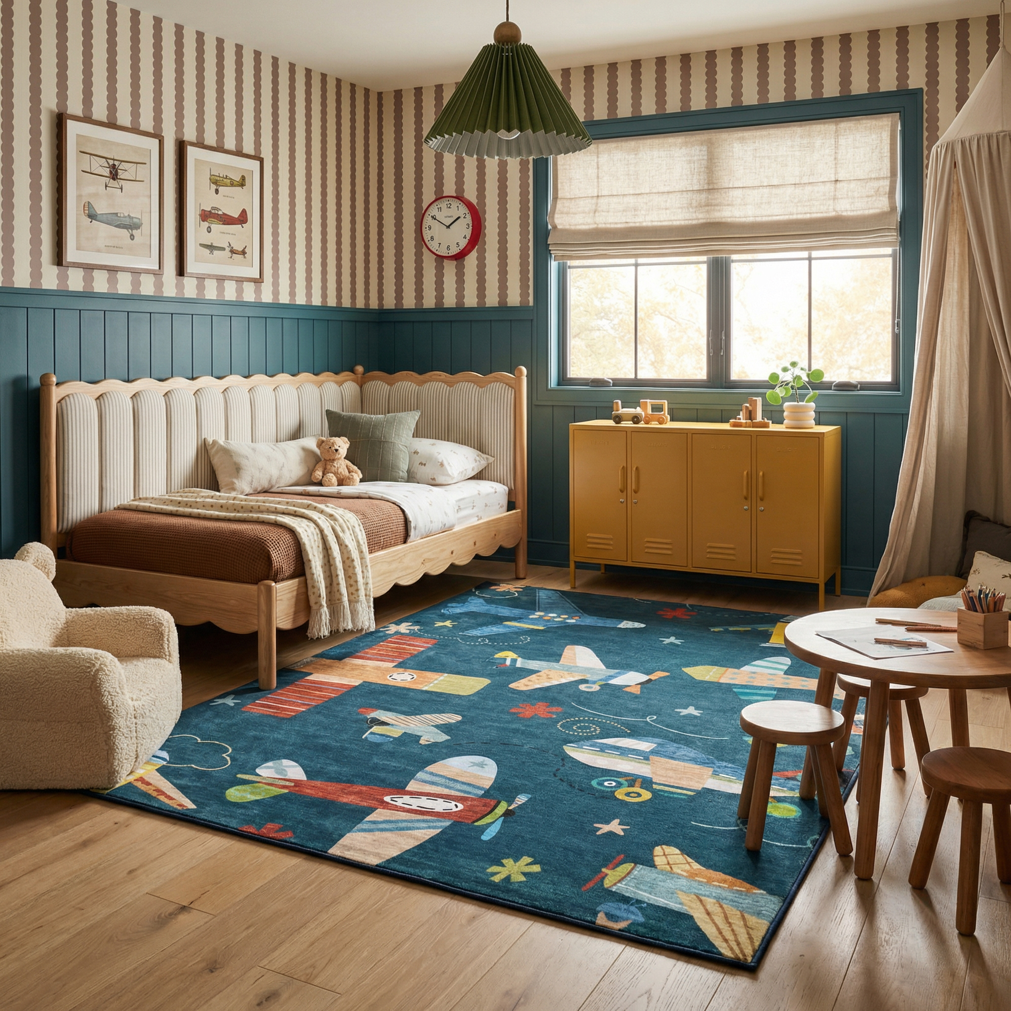 Tapis doux pour la zone de jeu Rug Branch Soft Steps, bleu marine - Salle de jeux, chambre d'enfant, chambre pour garcons et filles