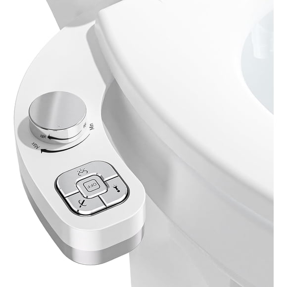 SAMODRA Non-Electric Bidet - Self Cleaning Dual Nozzle (Frontal and Rear Wash) Fresh Water Bidet Toilet Seat Attachment (Chrome)