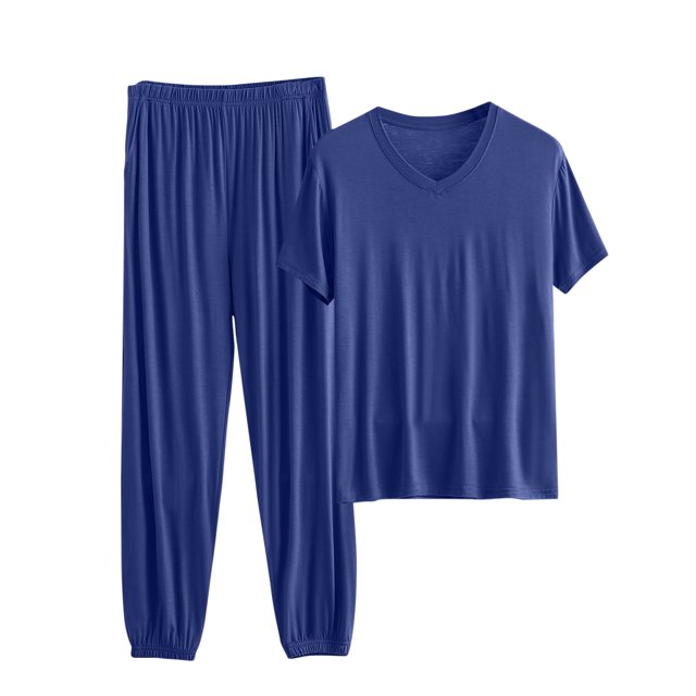 AherBiu Pyjamas Grande Taille pour Femmes Ensembles 2 Pcs Hauts à Col Ras du Cou Tenues d'Intérieur Ensembles Assortis Pantalons de Pyjama Longs Ensembles de Nuit