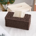 thumbnail image 2 of Rbaofujie Tissue Boxes Rattan Tissue Box Cover Hand Woven Facial Napkin Rectangular Rattan Tissue Box Cover Wicker Tissue Box Decorative Facial Napkin Tissue Box Tissue Box Holder, 2 of 6