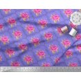 thumbnail image 3 of Soimoi Tissu de Velours Design Quadrillé, Feuilles & Rose Imprimé Floral 1 Yard 58 Inch Wide, 3 of 3