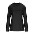 thumbnail image 4 of Floleo Women's Ribbed Turtleneck Fitted Tops Long Sleeve Shirts Basic Thermal Layering(Black,M), 4 of 9