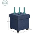 thumbnail image 2 of Songmics Storage Ottoman, Small Ottoman Foot Rest With Legs, 15 X 15 X 15.7 Inches Foot Stool, Ottoman With Storage, Load Up To 660 Lb, For Living Room, Bedroom, Dorm, Midnight Blue Ulsf14In, 2 of 6