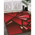 thumbnail image 3 of Ahgly Tapis Rectangulaire Lavable en Machine Rouge Tomate, 8 Pieds x 10 Pieds, 3 of 7