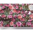 thumbnail image 2 of Soimoi Rayon Fabric Leaves & Rose Flower Fabric Prints By Yard 56 Inch Wide, 2 of 3