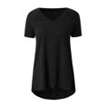 thumbnail image 5 of T-Shirt à Col en V à Manches Courtes pour Femme, Printemps Été, 5 of 5