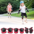 thumbnail image 2 of 6 Pcs Ensemble de Protection pour Vélo Enfants Adultes Sécurité Genou Patin à Glace Patin à Roues Alignées Sports Extérieurs Rouge, 2 of 6