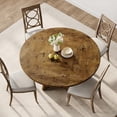 thumbnail image 4 of Table Only-47" Round Dining Table, Wooden Kitchen Table for 4, Farmhouse Dinner Table with Wooden Top and Legs for Home Dining Room or Living Room(Only Table), 4 of 9