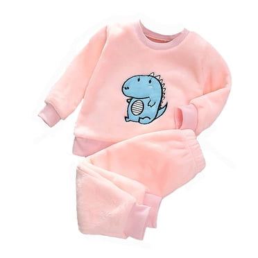 Hiiyo Ensembles de Pyjama en Flanelle à Manches Longues pour Petits Garçons, Chandail à Enfiler et Pantalon, Tailles 6 m-6 A
