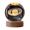 thumbnail image 2 of GROWTH TANK 3D Crystal Ball Night Lamp Bedside Lamp Astronomy Night Lamp with Base LED Light Satum, 2 of 9